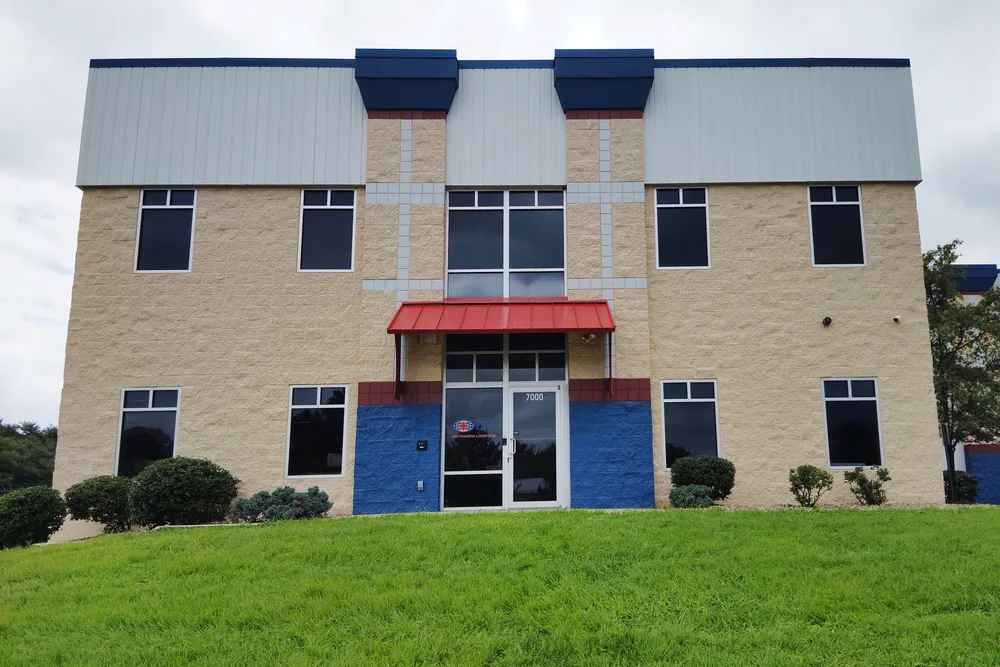 The main entrance of the Bio Pharma Logistics facility in Louisville, Kentucky