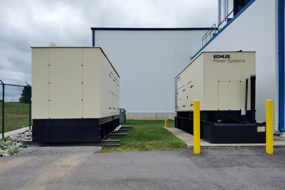 Standby Kohler generators outside the Louisville facility